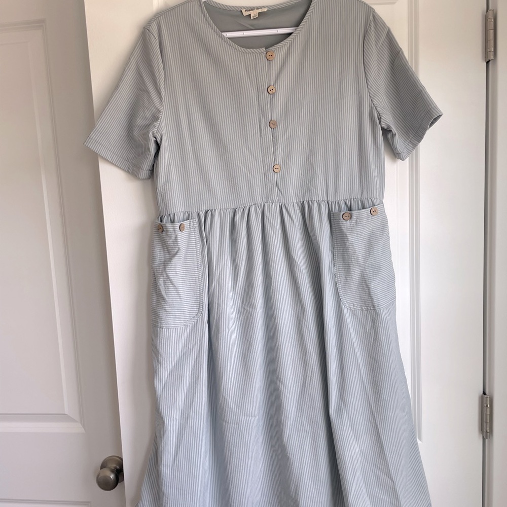 Hidden Alley Blue Striped Dress